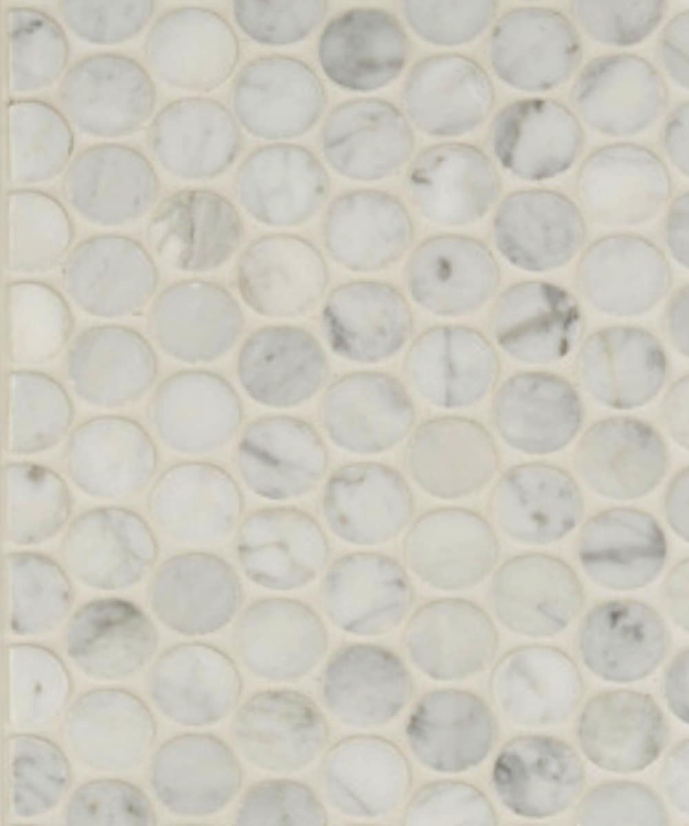 Penny Round - Bianco Carrara Honed