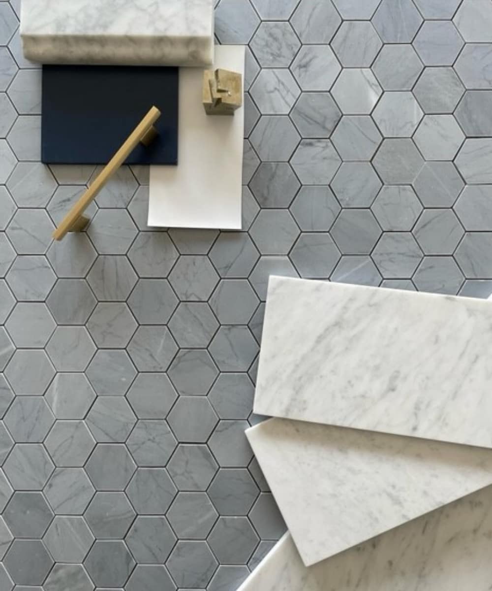 2" Hexagon - Bardiglio Honed