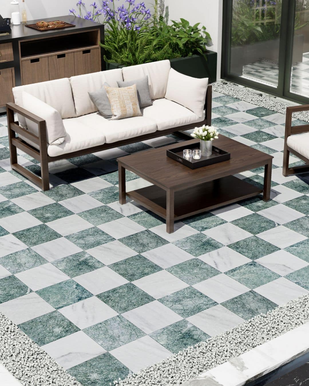 Teos Green (Tumbled Checkerboard)