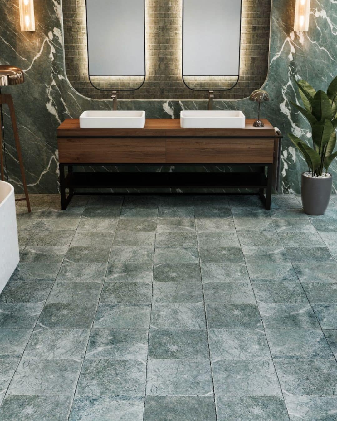 Teos Green (Tumbled Checkerboard)