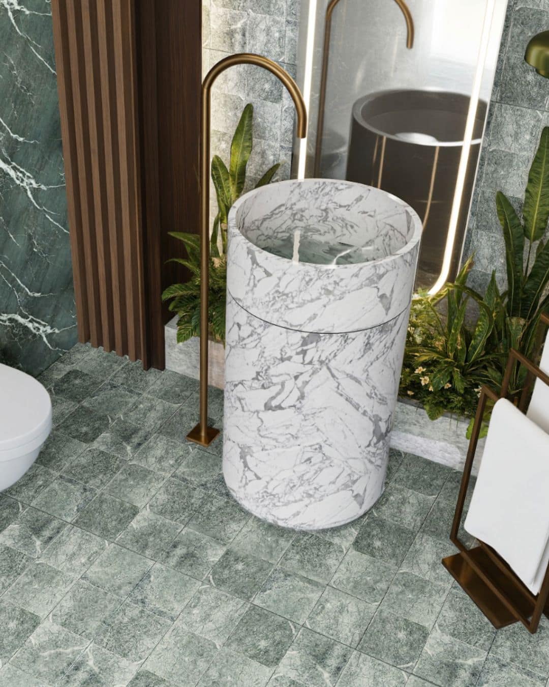 Teos Green (Tumbled Checkerboard)