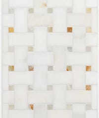 Basketweave - Calacatta Oliva | White Onyx With Rust